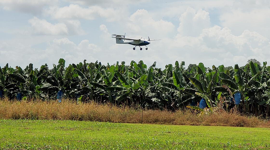 Crop Dusting at Night !  Pelican Spray , a fully autonomous  electric agricultural aerial application aircraft , secured the first ever regulatory approval !