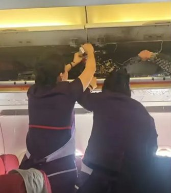 Hong Kong Airlines flight from Hangzhou makes emergency landing in Fuzhou after cabin fire.