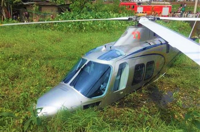 UAE  based  Lulu  Group  Chairman  M. A. Yousuf Ali  suffered  minor  injuiries  due  to  forced  landing  of  his  Agusta Westland  AW109SP helicopter.